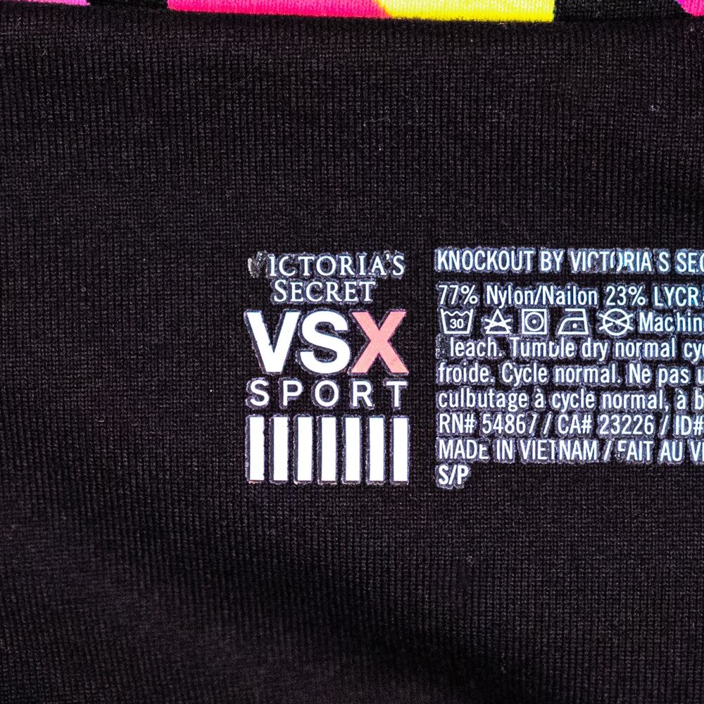 Victorias Secret VSX Multicolor Neon Knockout Tights Leggings Women's Size SMALL - Picture 5 of 5